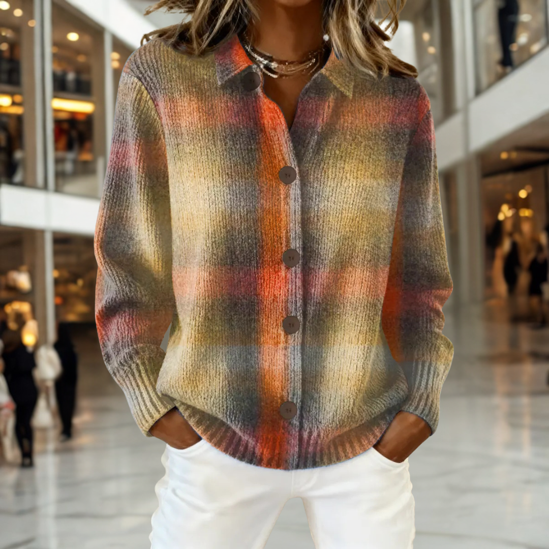 Sophie™ - Ručně vyráběný kostkovaný cardigan