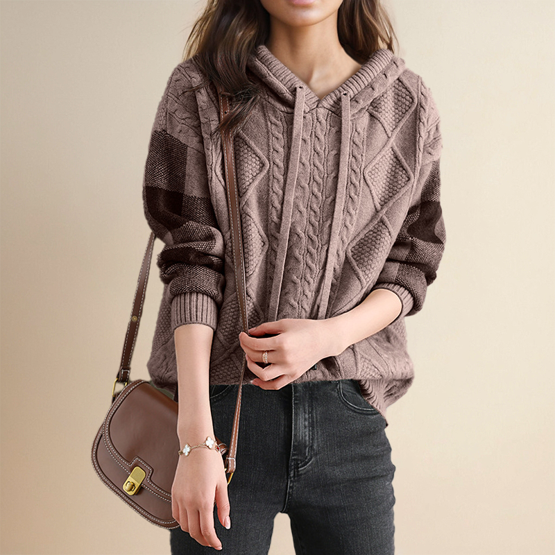 Leonie | Jacquard Mikina s Kapucí