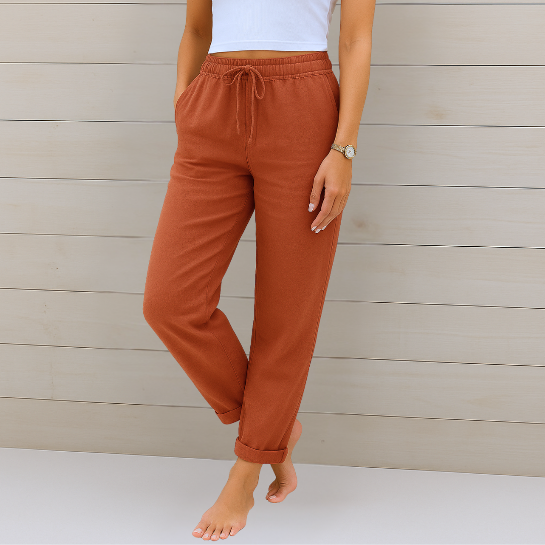 Nora | Premium prodyšné stretch kalhoty z lnu