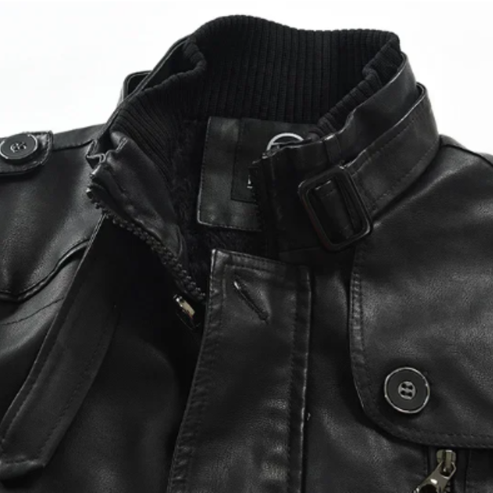 Krystian™ | Elegantní Dlouhá Kožená Biker Bunda