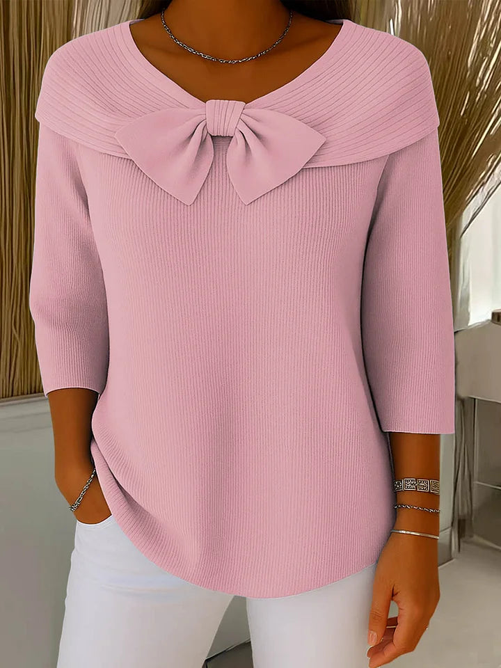 Lirya | Elegantní pletená blůza s mašlí