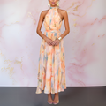 Naomi | Elegantní maxi šaty s akvarelovým potiskem