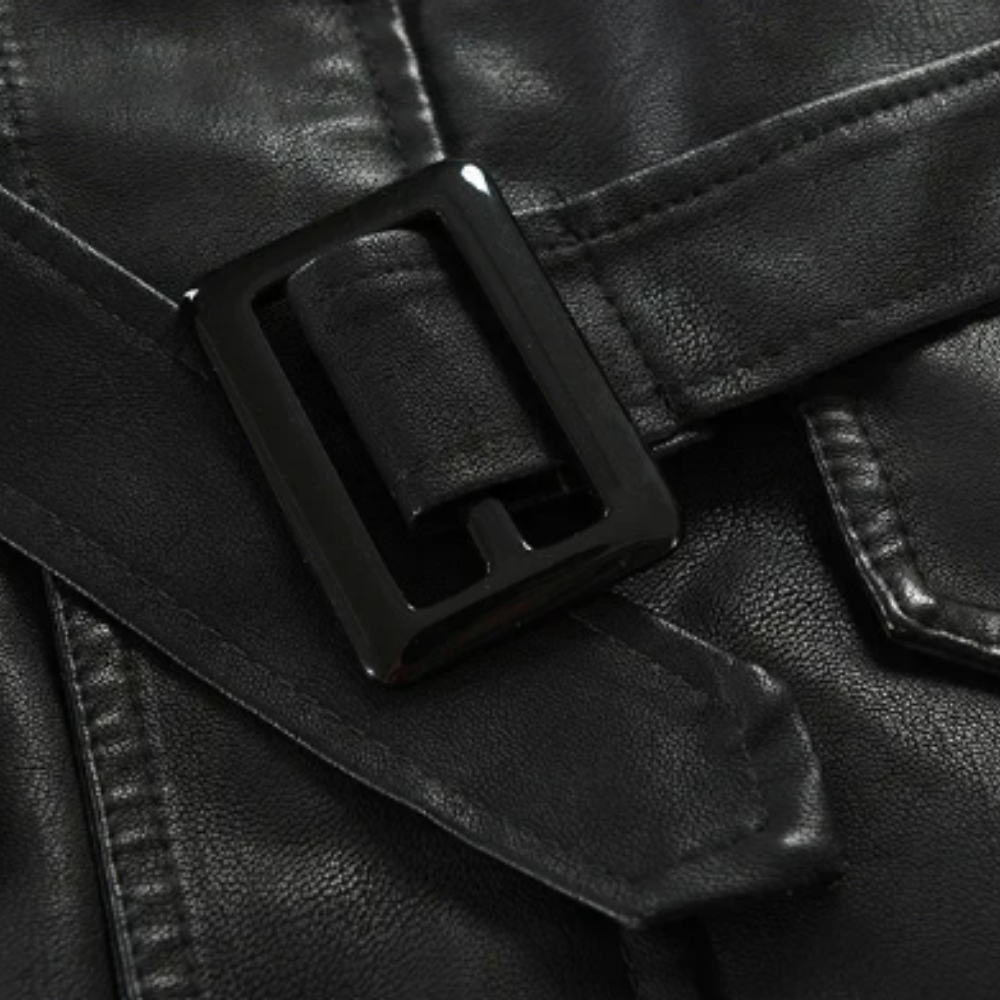 Krystian™ | Elegantní Dlouhá Kožená Biker Bunda