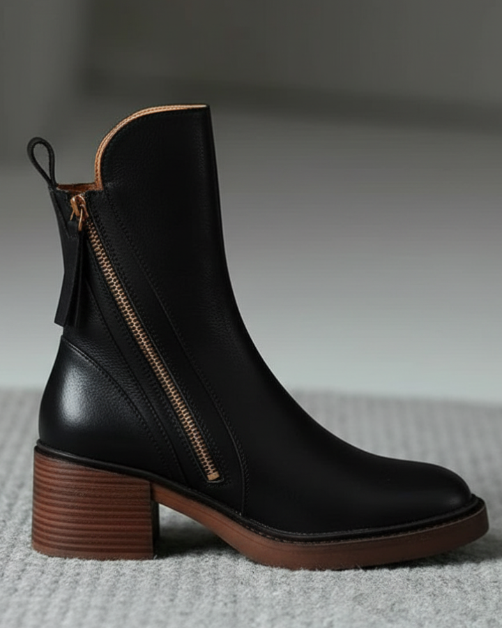 Valorine | Elegantní kožené boty s podpatkem