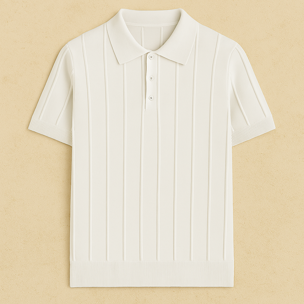Vemiera | Elegantní polo tričko z žebrovaného úpletu