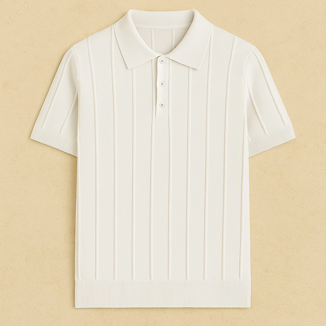 Vemiera | Elegantní polo tričko z žebrovaného úpletu