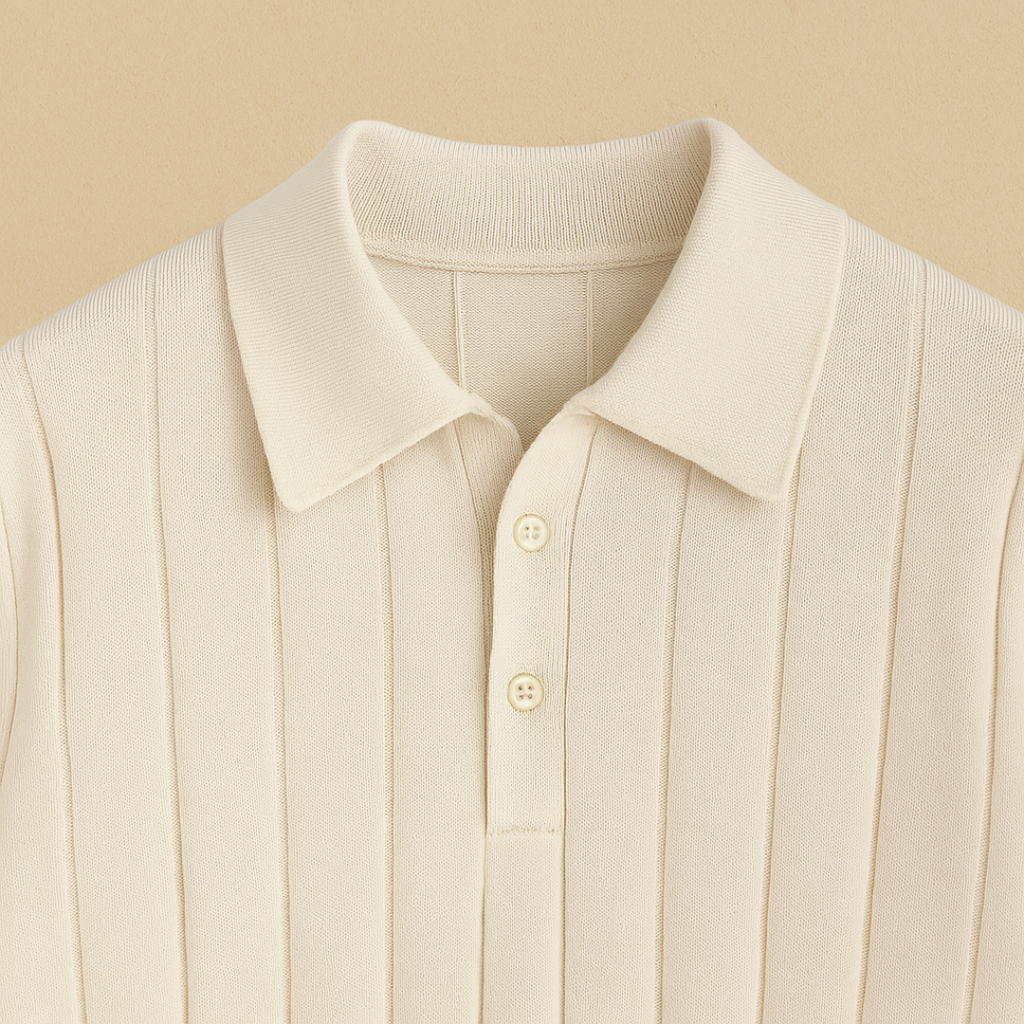 Vemiera | Elegantní polo tričko z žebrovaného úpletu