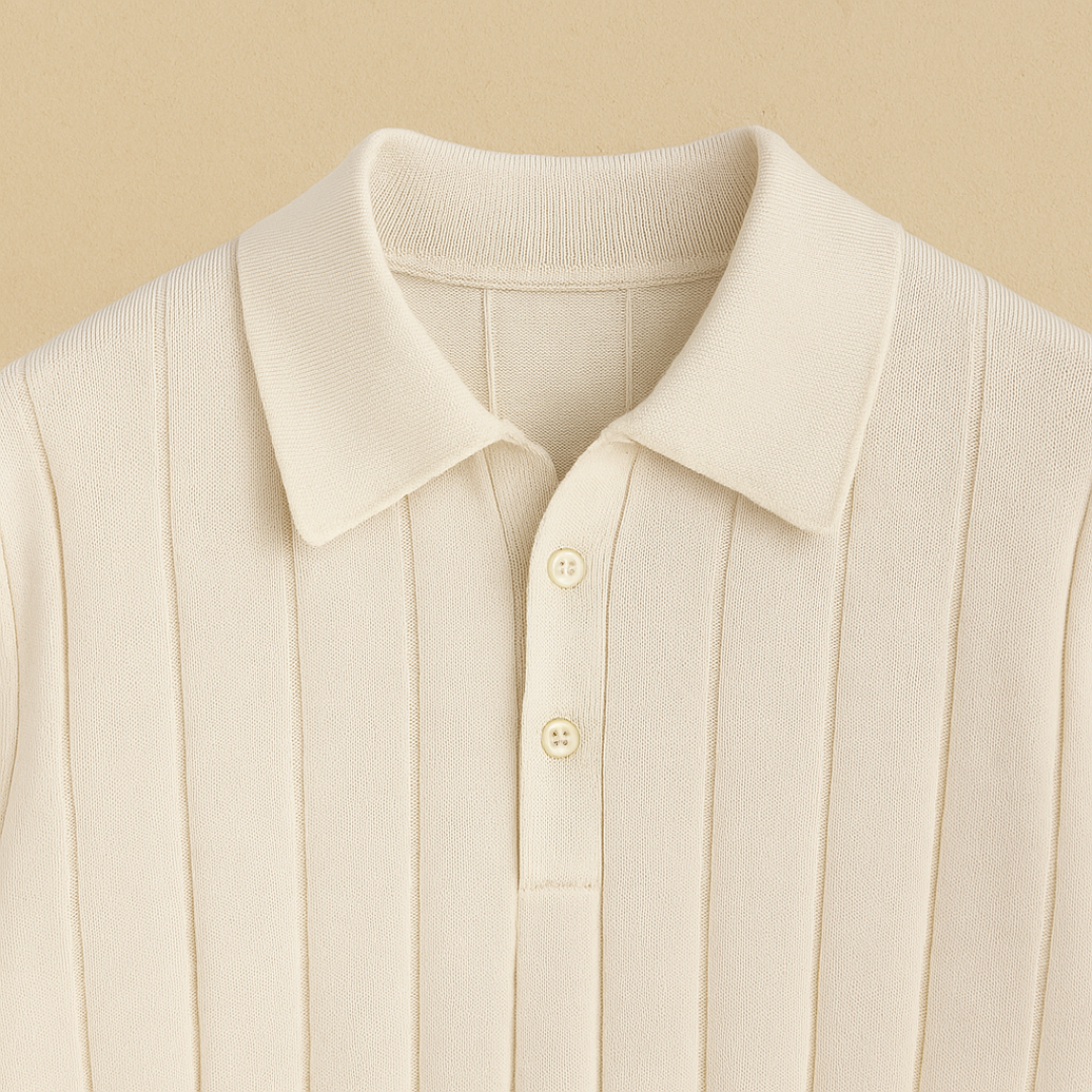 Vemiera | Elegantní polo tričko z žebrovaného úpletu