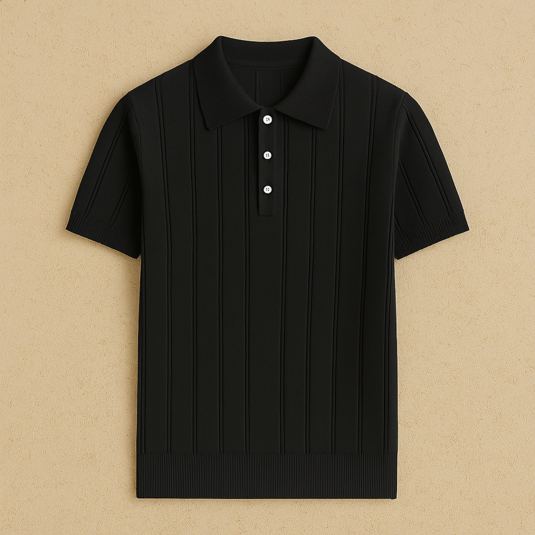 Vemiera | Elegantní polo tričko z žebrovaného úpletu