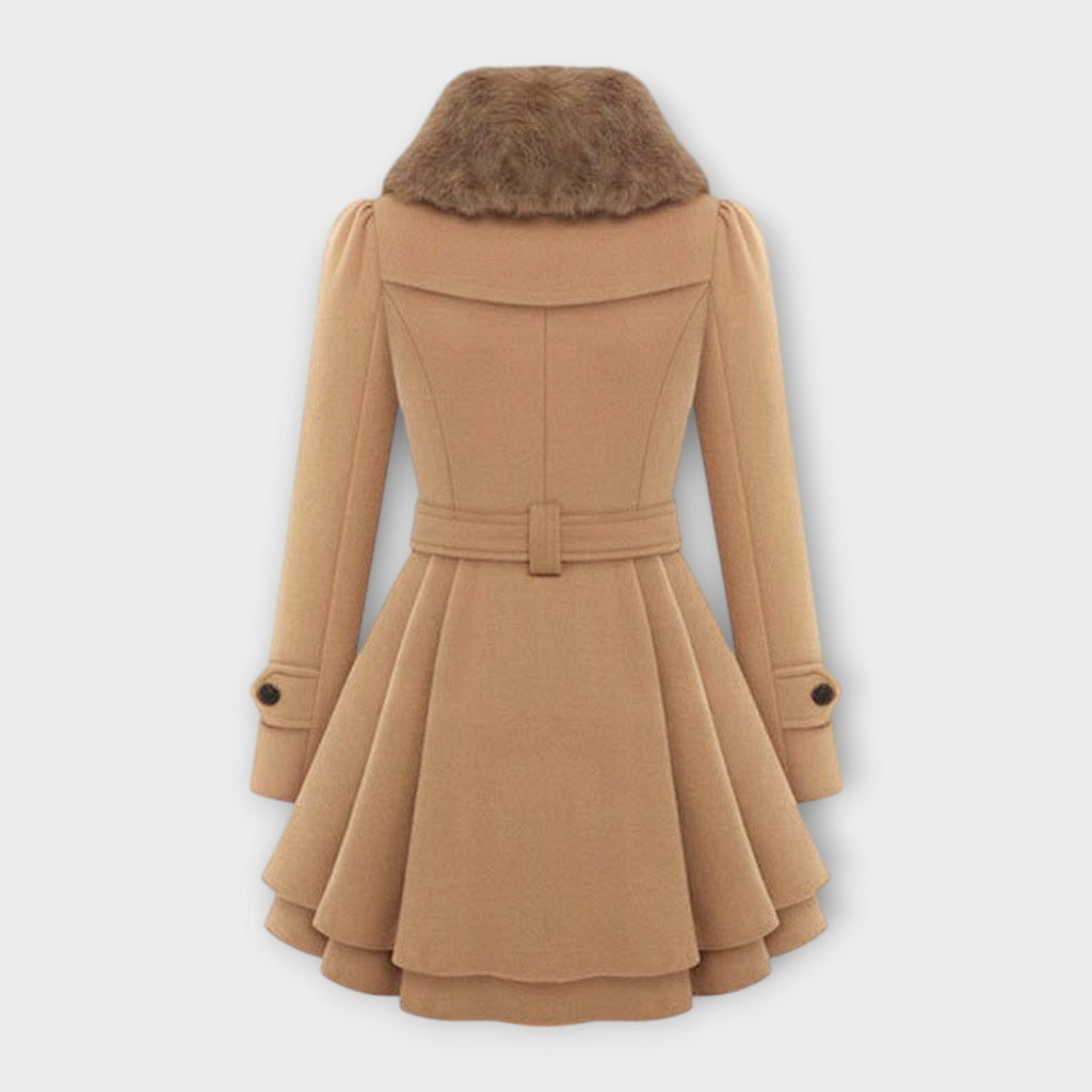 Emma | Elegantní kabát s límcem z umělé kožešiny