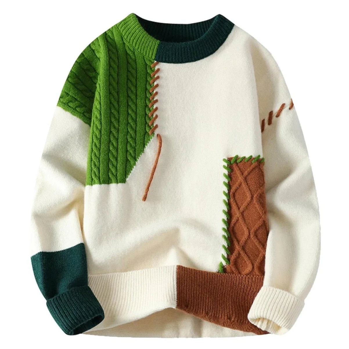 Jennifer | Pletený patchwork svetr