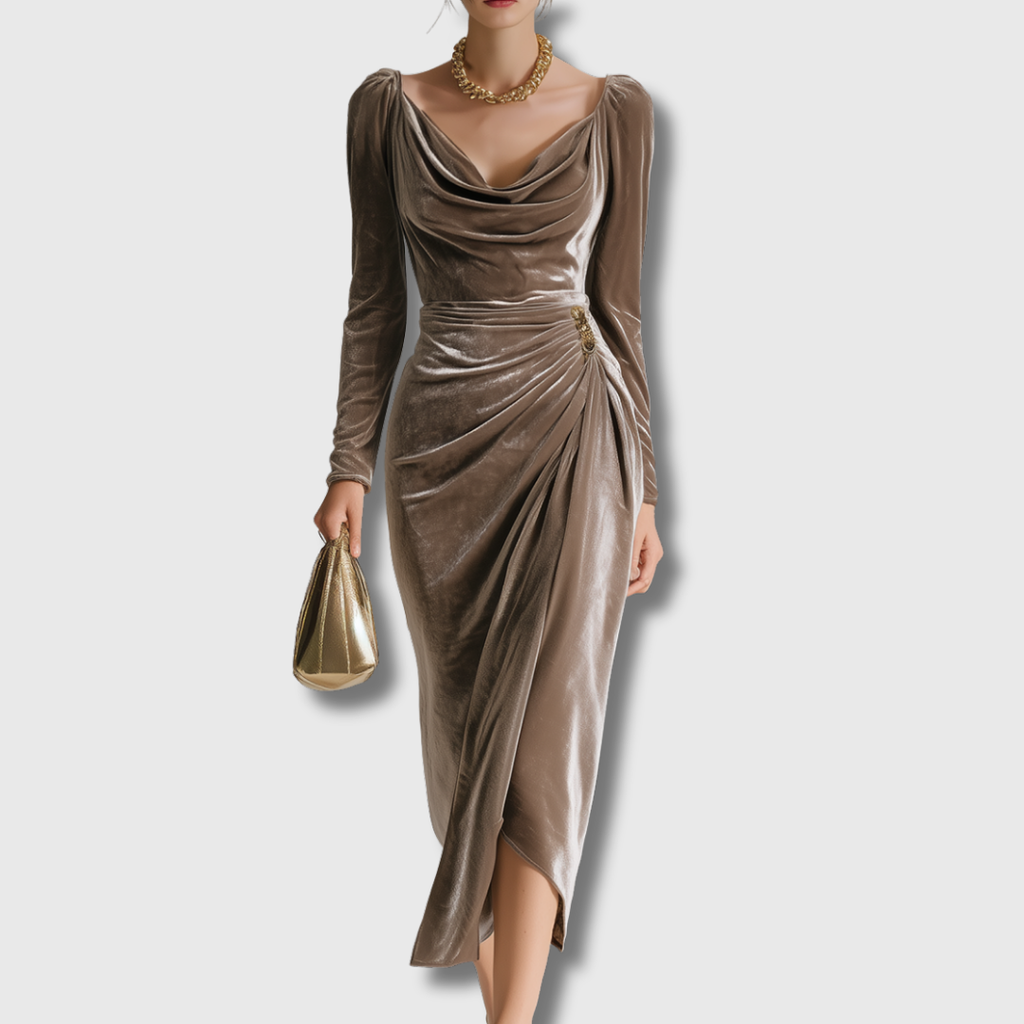 Sylvana | Elegantní sametové midi šaty