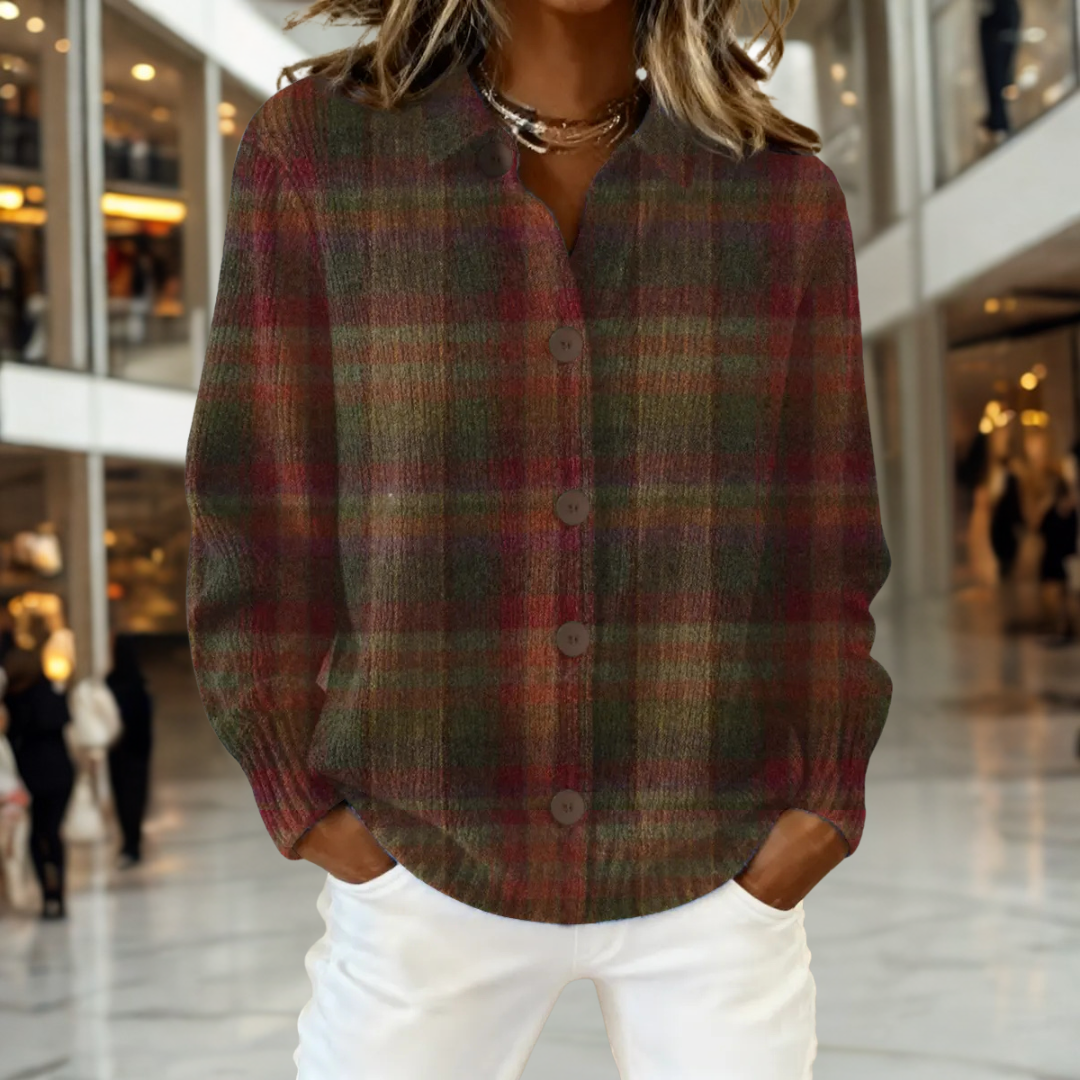 Clara™ - Kostkovaný revival cardigan