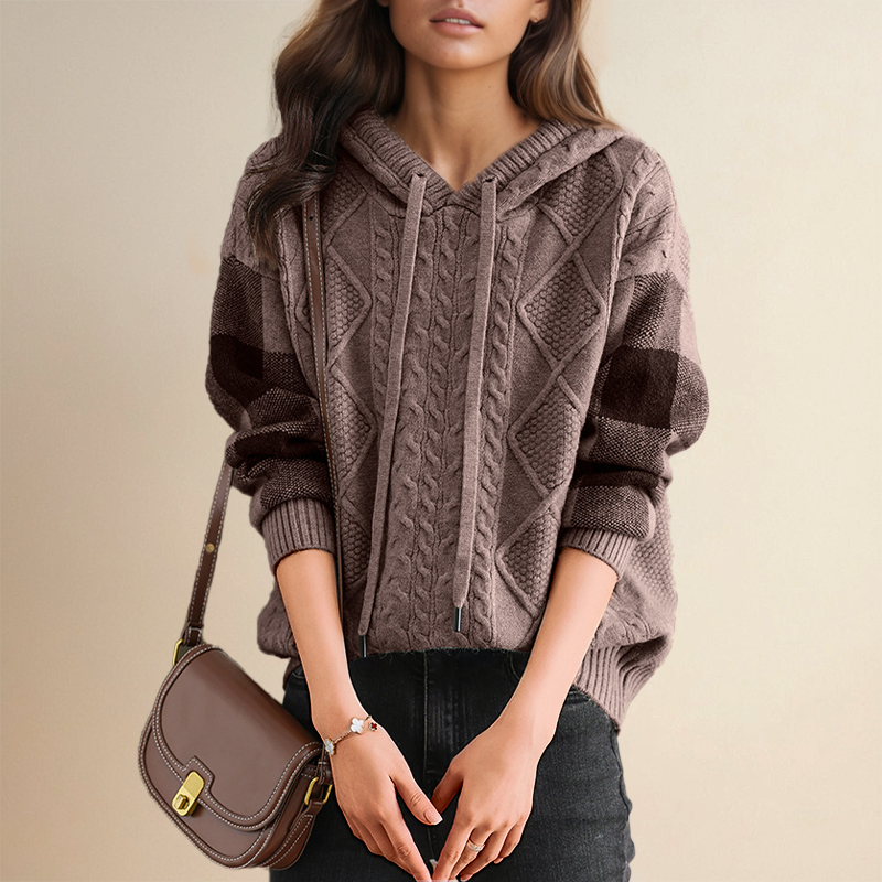 Leonie | Jacquard Mikina s Kapucí