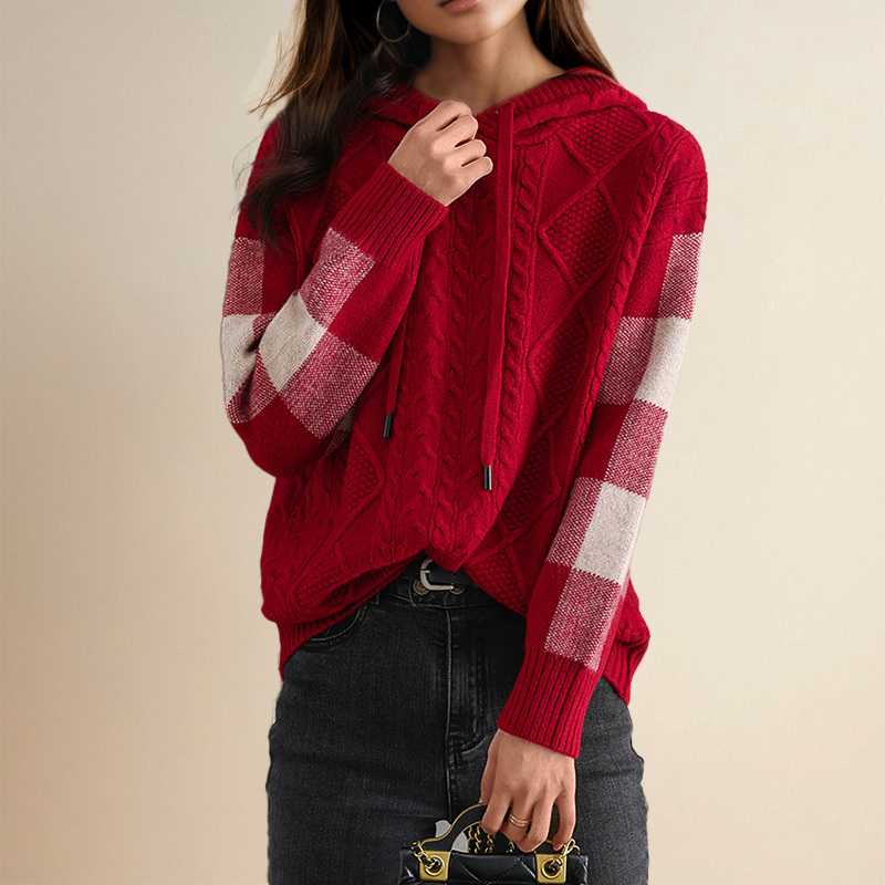 Leonie | Jacquard Mikina s Kapucí