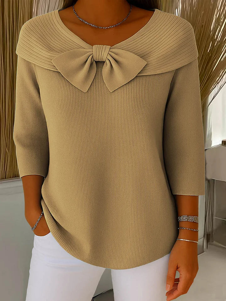Lirya | Elegantní pletená blůza s mašlí