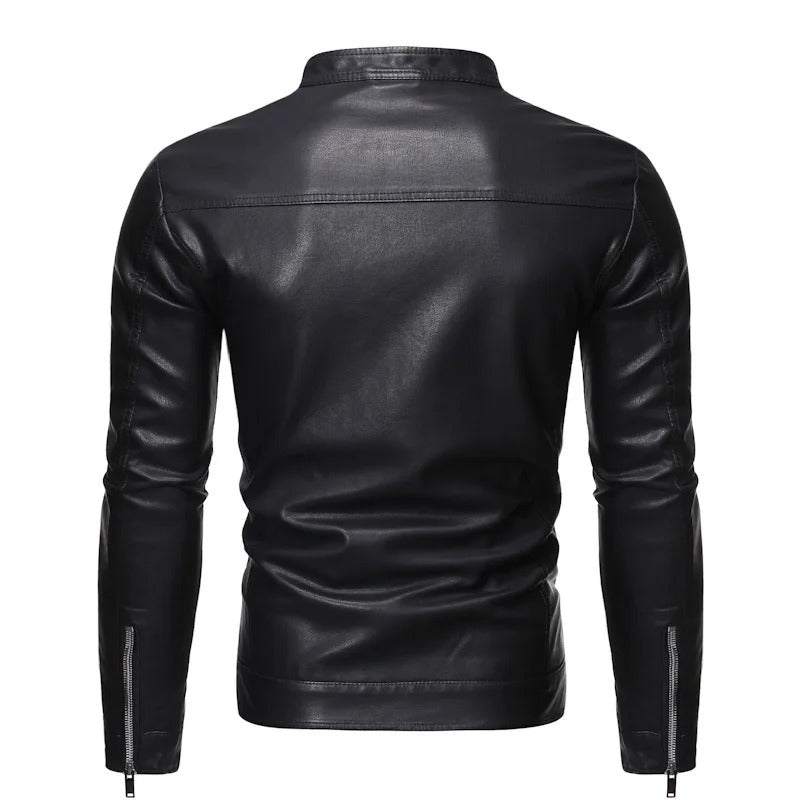 Damian™ | Kožená Bunda s Límcem
