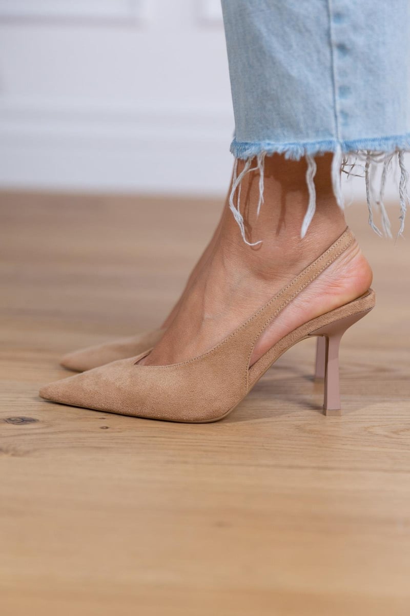 Marlena | Nude Slingback-Pumpy s jemným podpatkem