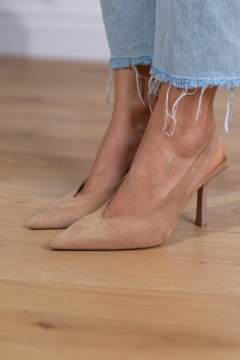 Marlena | Nude Slingback-Pumpy s jemným podpatkem